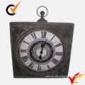 Antique square metal wall clock for hanging